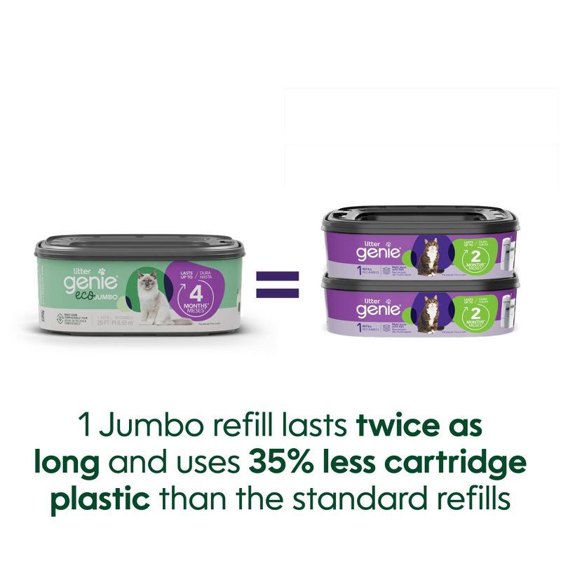 slide 12 of 15, Litter Genie Eco Jumbo Refill Compostable Cats Litter Waste Disposal Bags, 1 ct