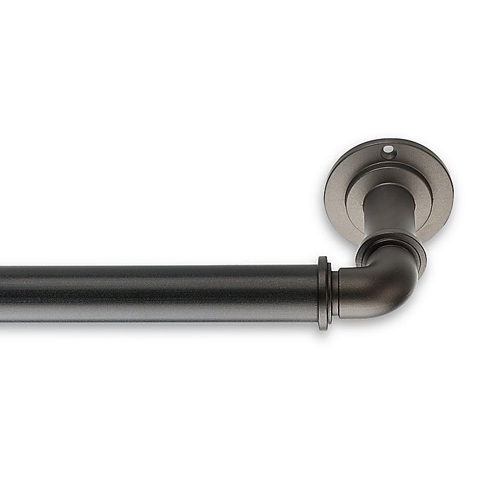 slide 1 of 1, Cambria Industria 20 to Adjustable Window Curtain Rod - Matte Brown, 36 in