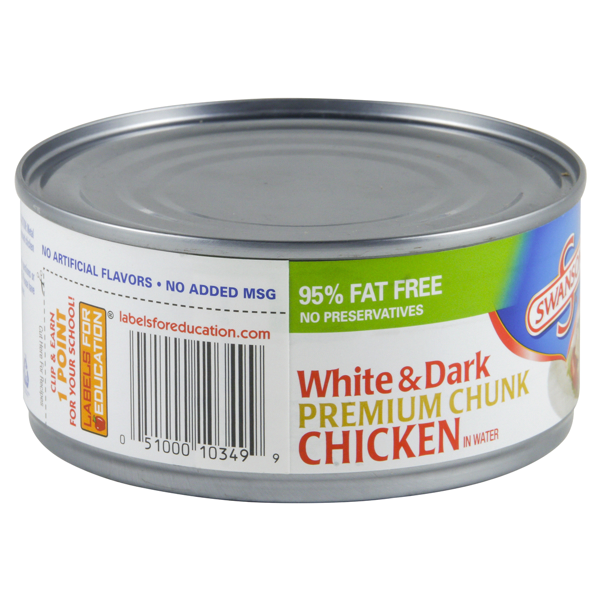 slide 3 of 4, Swanson White and Dark Premium Chunk Canned Chicken Breast in Water, 9.75 OZ Can, 9.75 oz