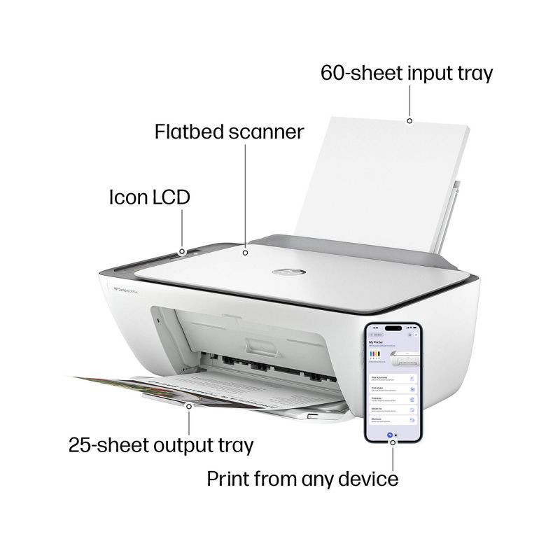 slide 4 of 18, HP Inc. HP DeskJet 2855e Wireless All-in-One Color Printer Scanner Copier with 3 Months Free Instant Ink (588S5A), 1 ct