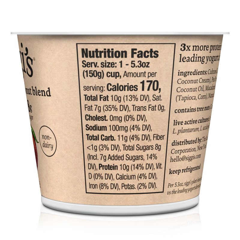 slide 7 of 8, Siggi's Plant-Based Coconut Blend Yogurt Peach - 5.3oz, 5.3 oz