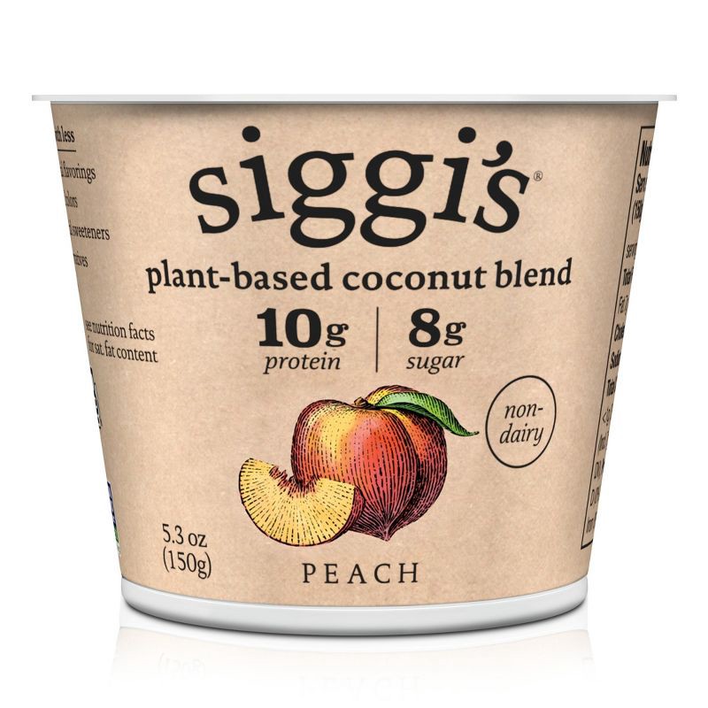 slide 1 of 8, Siggi's Plant-Based Coconut Blend Yogurt Peach - 5.3oz, 5.3 oz