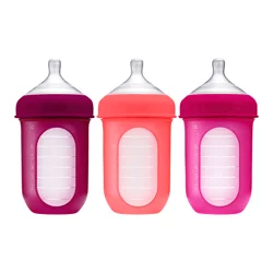 Boon NURSH Reusable Silicone Pouch Bottles, Pink