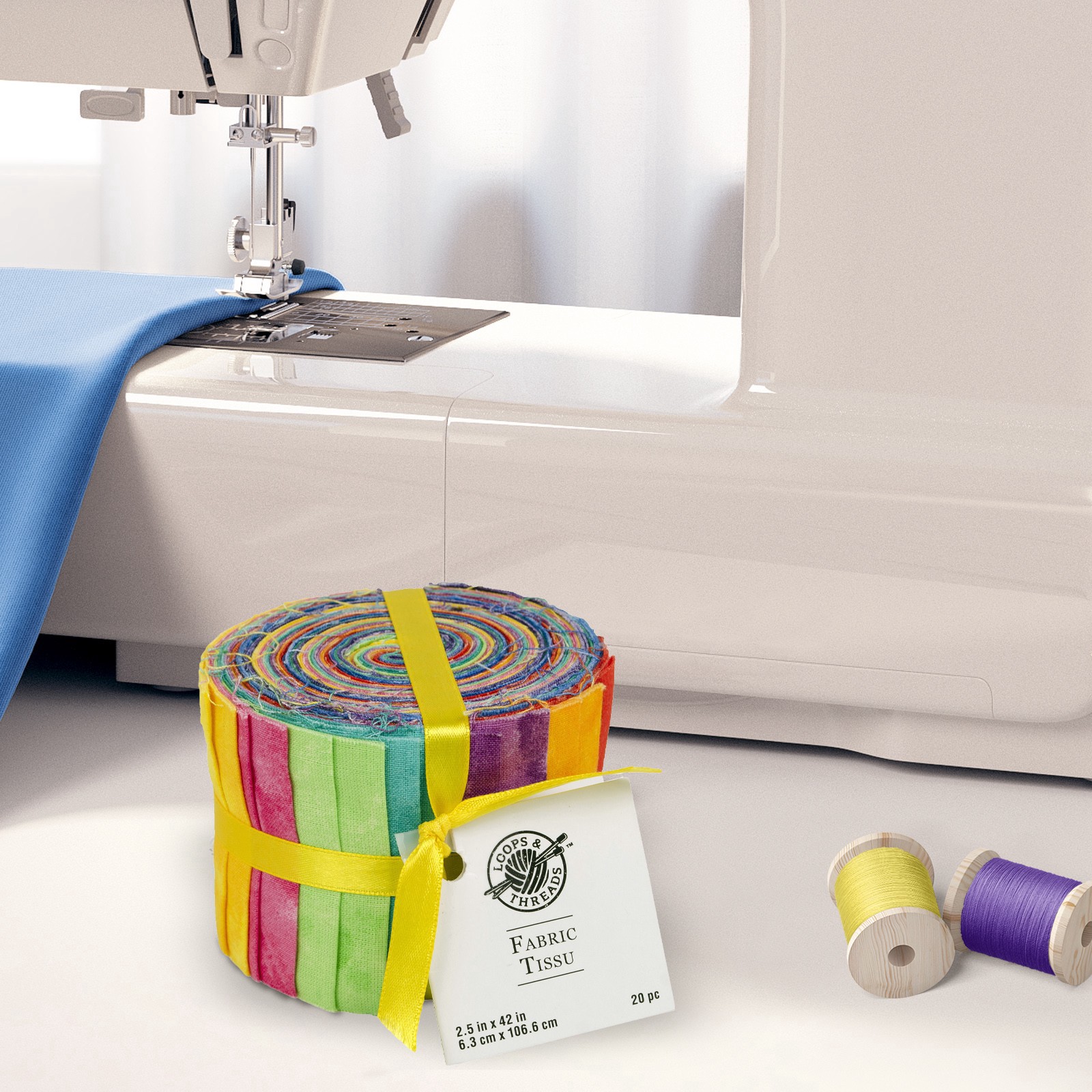 slide 13 of 14, Multicolor Fabric Strips By Loops & Threads, 2.5 in x 42 in