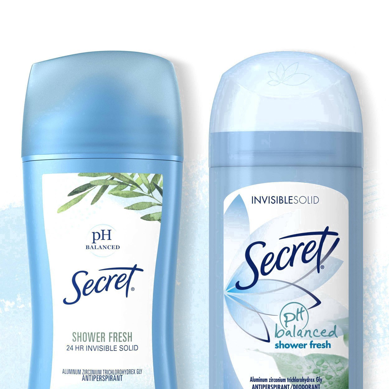 slide 45 of 89, Secret Invisible Solid Antiperspirant and Deodorant, Shower Fresh, Twin Pack, 2.6 oz each, 2 ct