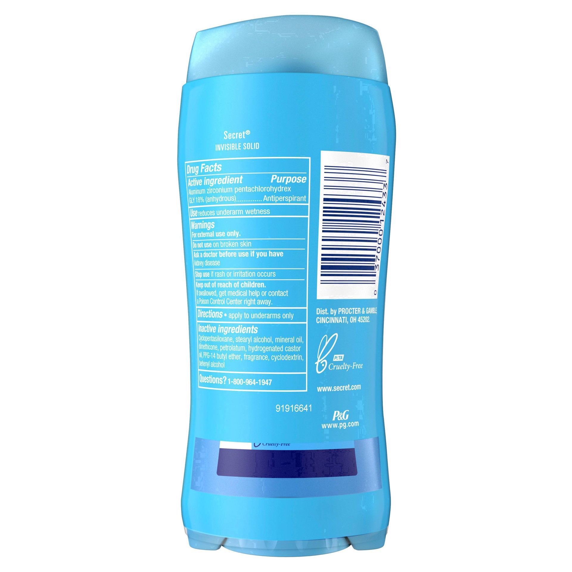 slide 58 of 89, Secret Invisible Solid Antiperspirant and Deodorant, Shower Fresh, Twin Pack, 2.6 oz each, 2 ct