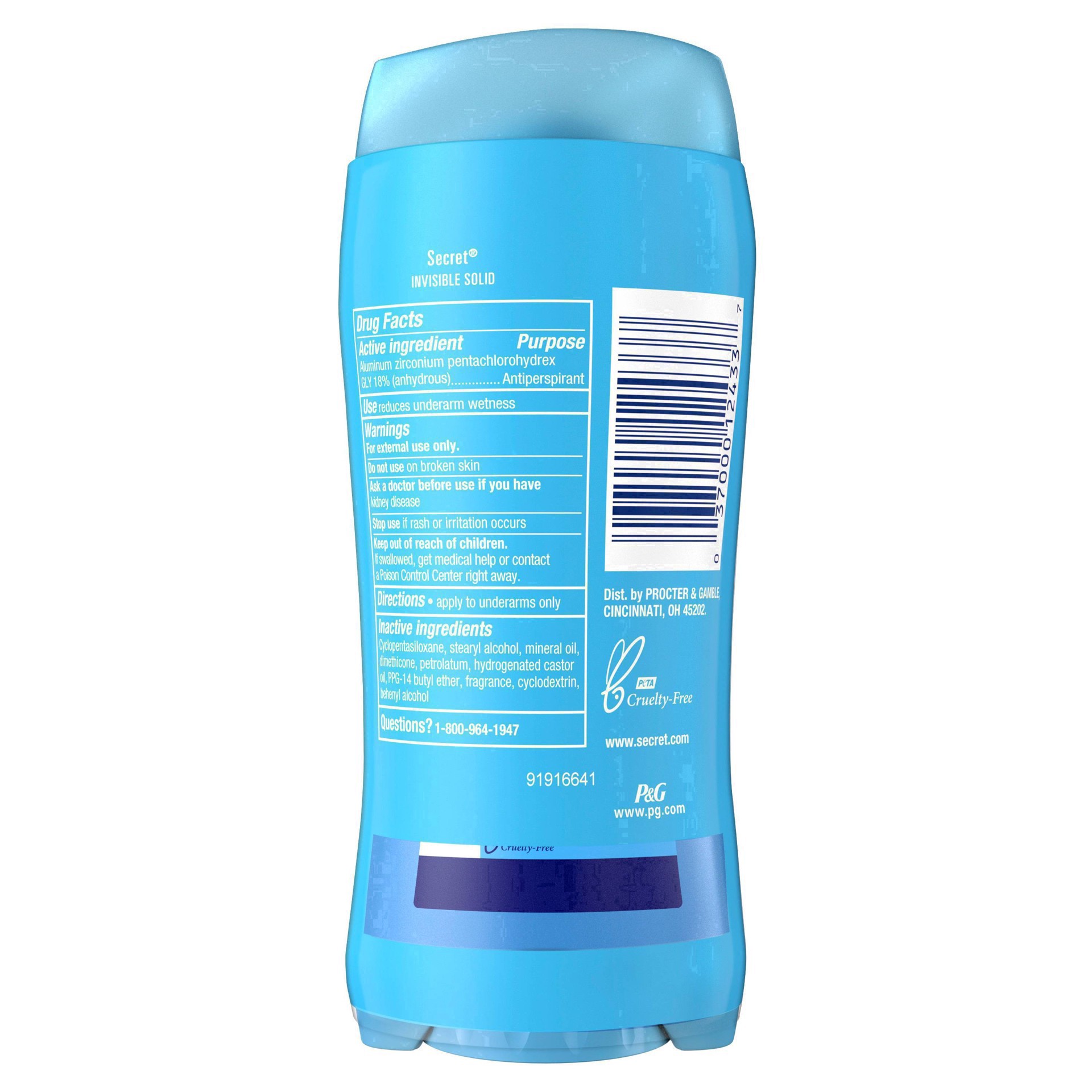 slide 34 of 89, Secret Invisible Solid Antiperspirant and Deodorant, Shower Fresh, Twin Pack, 2.6 oz each, 2 ct