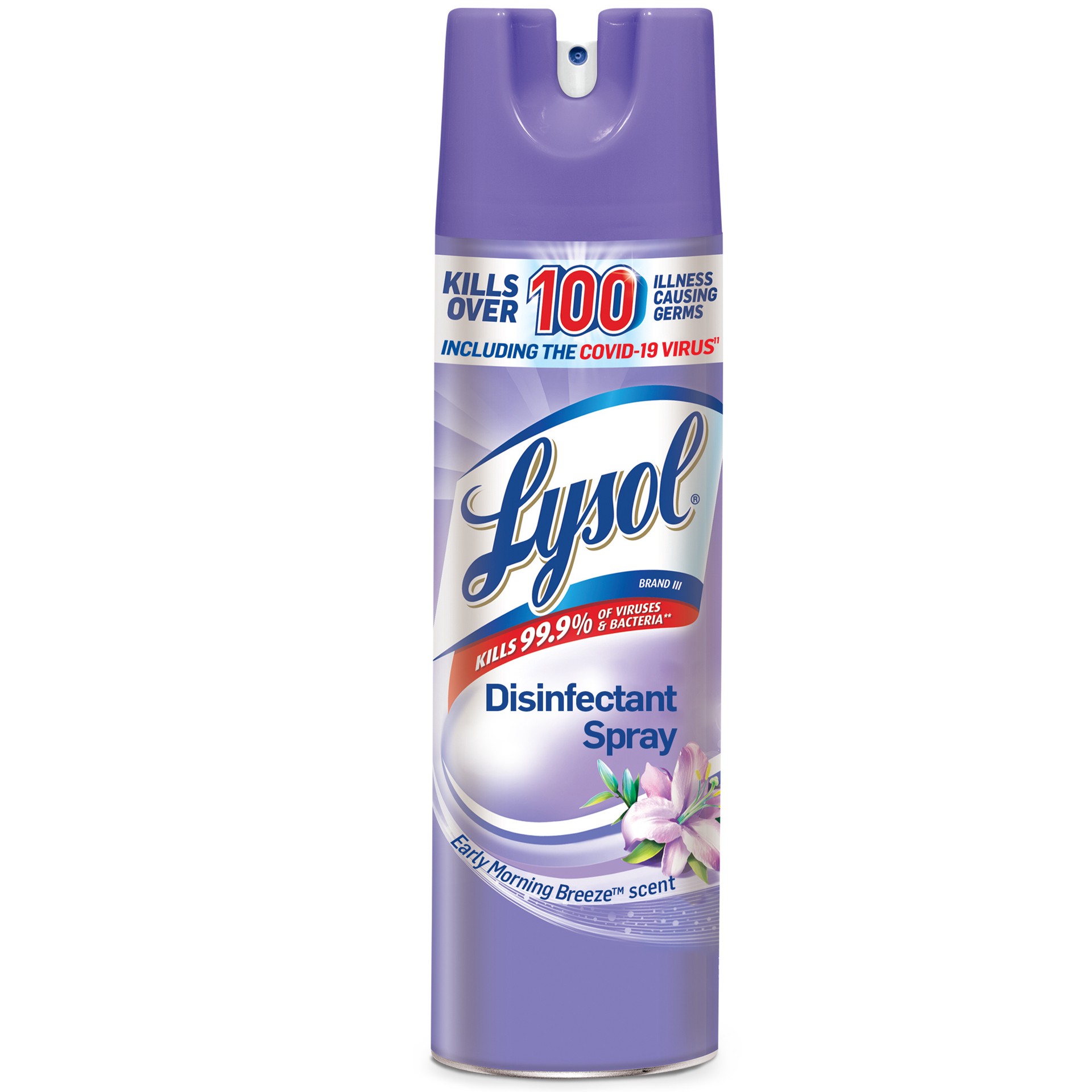 slide 1 of 3, Lysol Disinfectant Spray, Sanitizing and Antibacterial Spray, For Disinfecting and Deodorizing, Early Morning Breeze, 19 fl oz, 19 oz