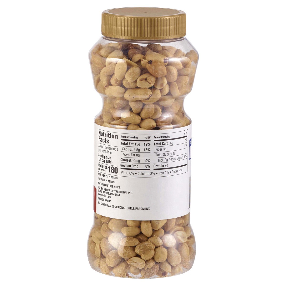 slide 5 of 5, Meijer Unsalted Dry Roasted Peanuts, 16 oz