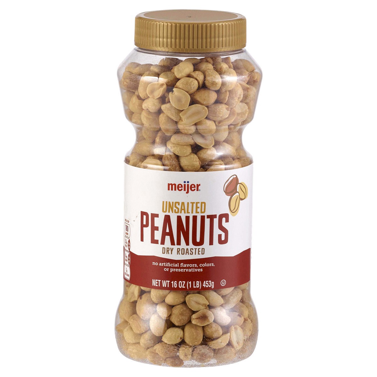 slide 1 of 5, Meijer Unsalted Dry Roasted Peanuts, 16 oz