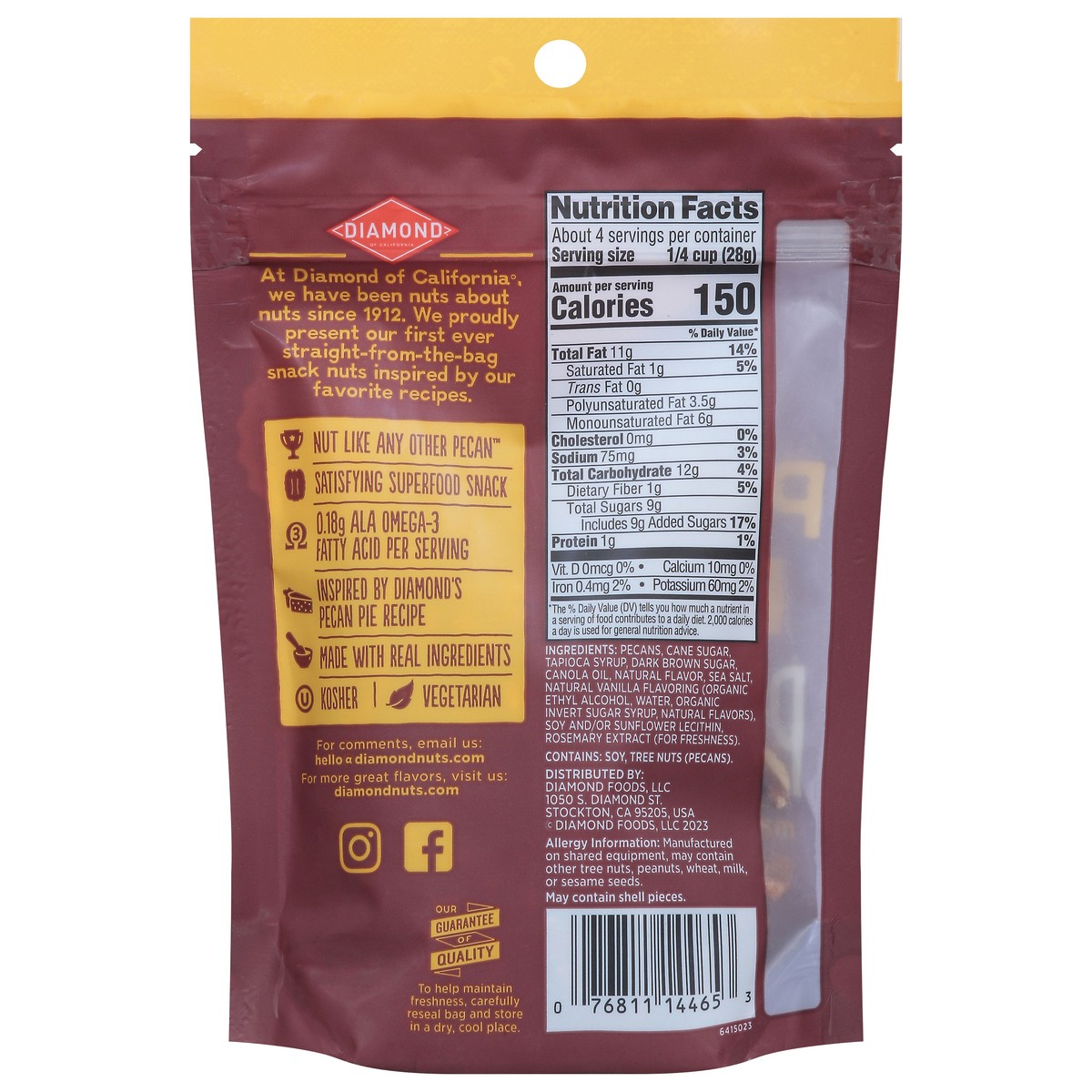 slide 3 of 14, Diamond of California Pecan Pie Flavored Pecans 3.5 oz, 3.5 oz