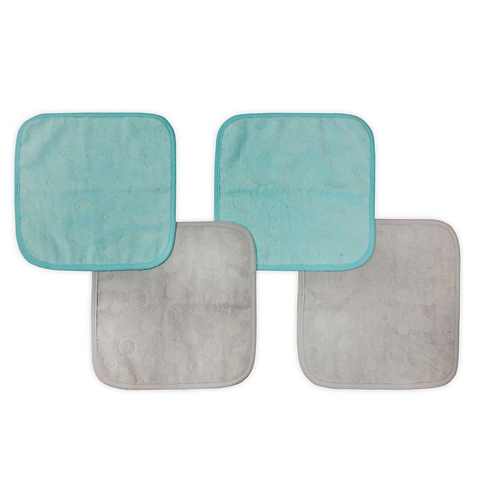 slide 1 of 4, Neat Solutions Woven Fish Washcloths - Teal/Grey, 4 ct