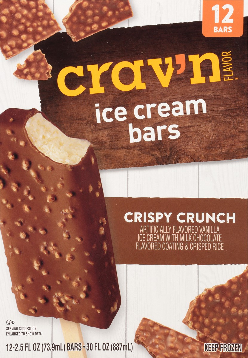 slide 4 of 9, Crav'n Flavor Crispy Crunch Ice Cream Bars 12 ea, 12 ct