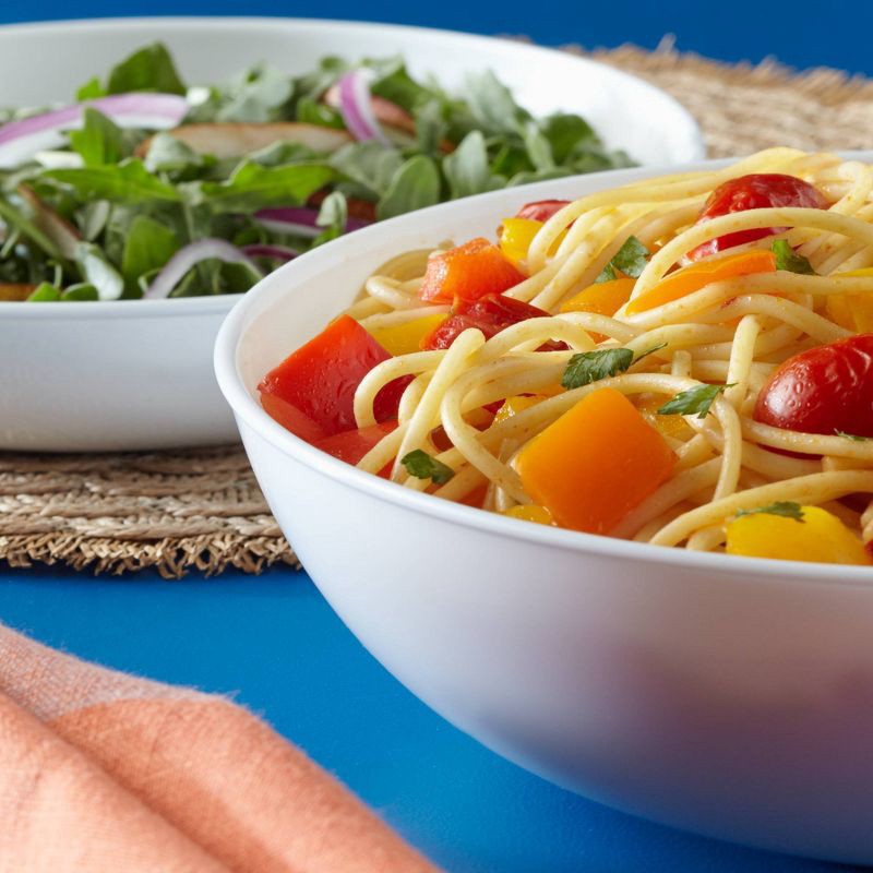 slide 3 of 8, Corelle 46oz Vitrelle Pasta Bowl White: Round Solid Vitrelle, 8.5" Diameter, Dishwasher-Safe, Dining Tableware for All Ages, 46 oz