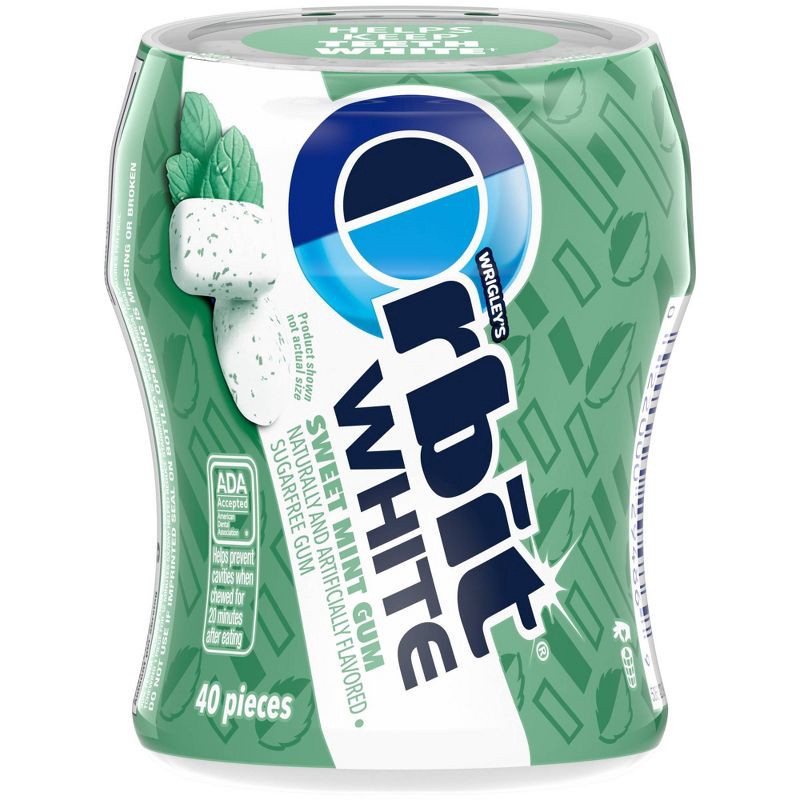 slide 9 of 9, Orbit White Sweet Mint Sugar Free Chewing Gum - 40ct Bottle, 40 ct