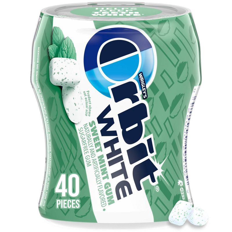 slide 1 of 9, Orbit White Sweet Mint Sugar Free Chewing Gum - 40ct Bottle, 40 ct