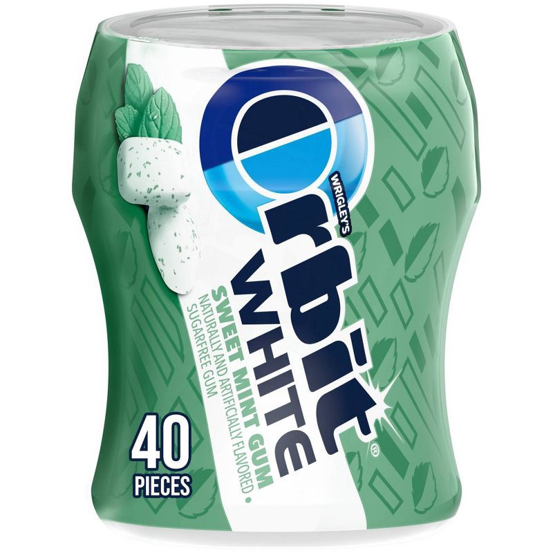 slide 1 of 9, Orbit White Sweet Mint Sugar Free Chewing Gum - 40ct Bottle, 40 ct