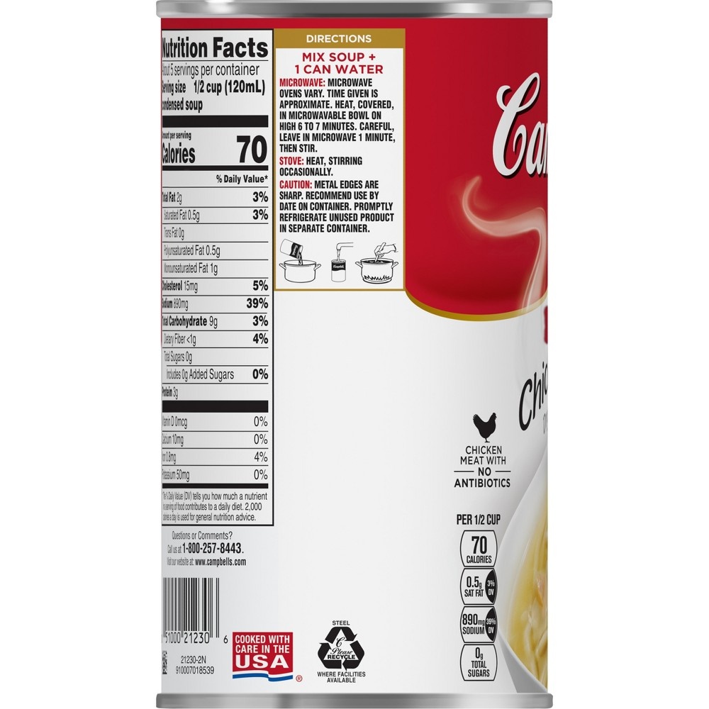 slide 5 of 5, Campbell's Campbell’s Condensed Chicken Noodle Soup Dry Egg Noodle Recipe, 22.4 oz Family Size Can, 22.400 oz