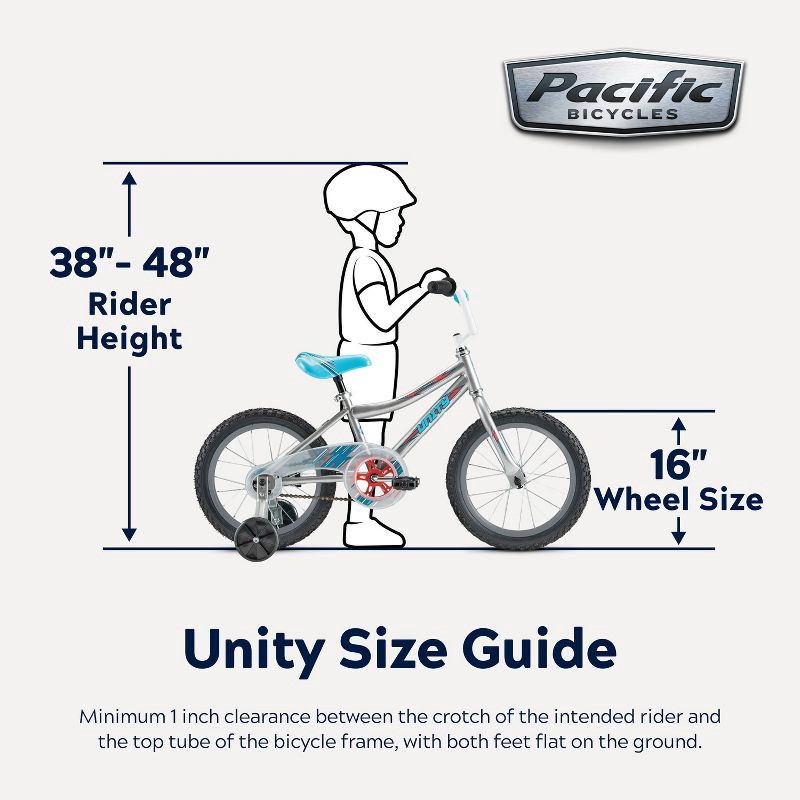 slide 11 of 12, Pacific Unisex Unity 16" Kids' Bike - Silver, 1 ct