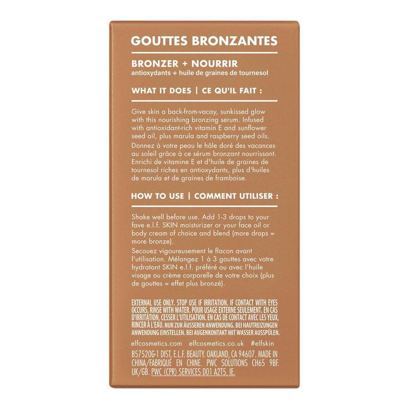slide 14 of 14, e.l.f. SKIN Bronzing Drops - Pure Gold - 1 fl oz, 1 fl oz