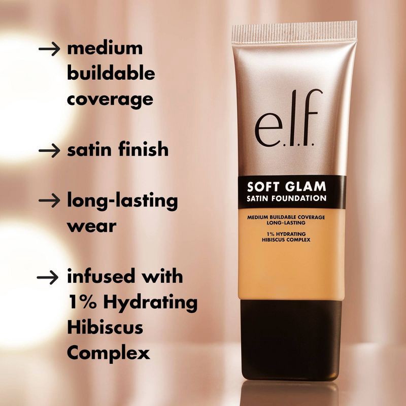 slide 6 of 12, e.l.f. Soft Glam Satin Foundation - 55 Deep Warm - 1 fl oz, 1 fl oz