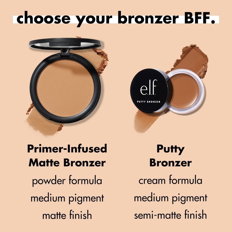 slide 9 of 11, e.l.f. Primer-Infused Matte Bronzer - Catching Rays - 0.35oz, 0.35 oz
