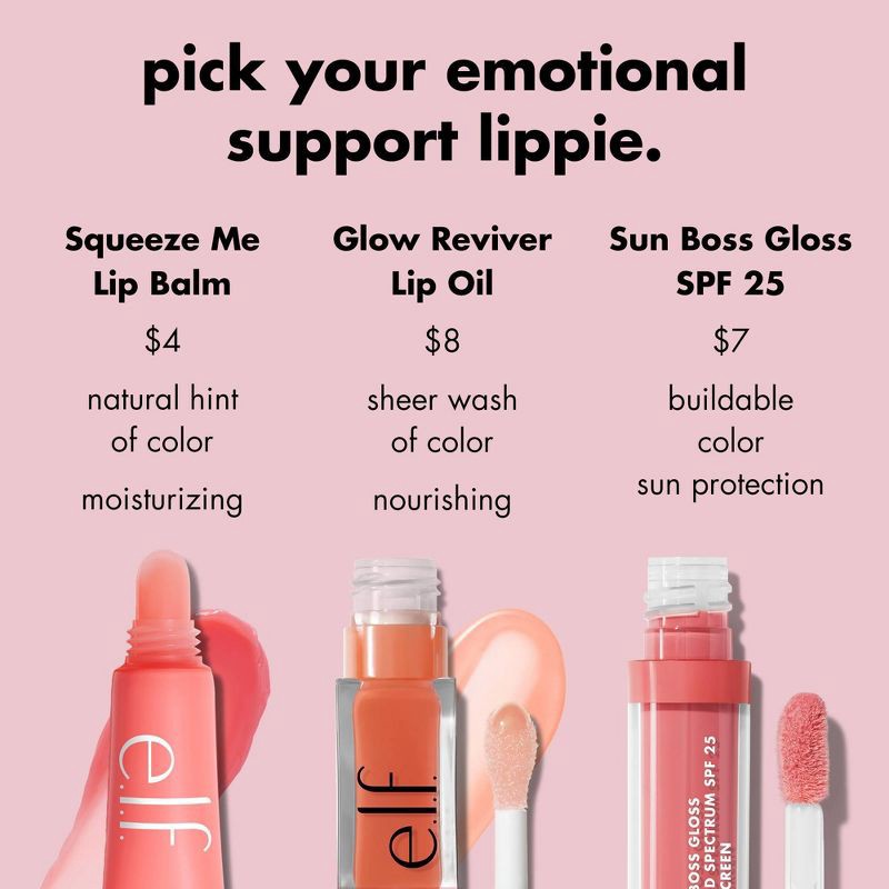 slide 9 of 14, e.l.f. Sun Boss Gloss Sunscreen - Pink-Me Girl - SPF 25 - 0.13 fl oz, 25 x 0.13 fl oz