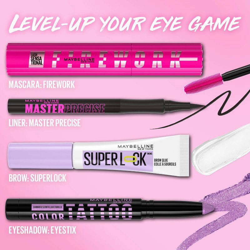 slide 8 of 9, Maybelline Lash Sensational Firework Volume and Length Mascara - Washable Blackest Black - 0.33 fl oz, 0.33 fl oz