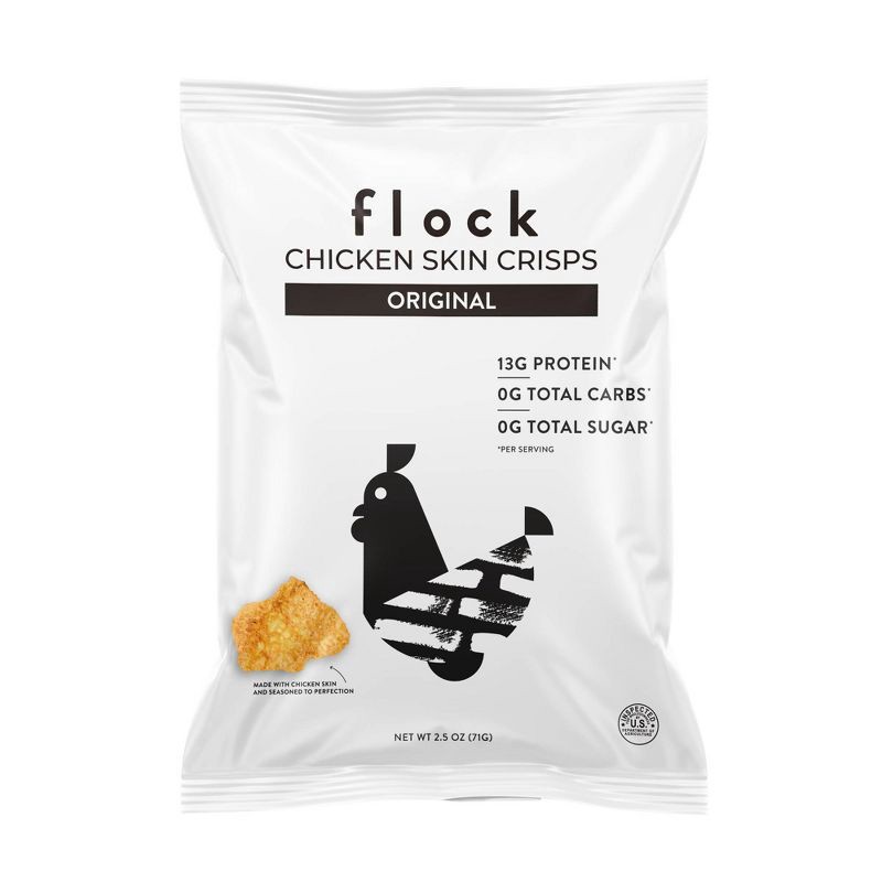 slide 1 of 4, Flock Foods Flock Chicken Skin Crisps Original - 2.5oz, 2.5 oz