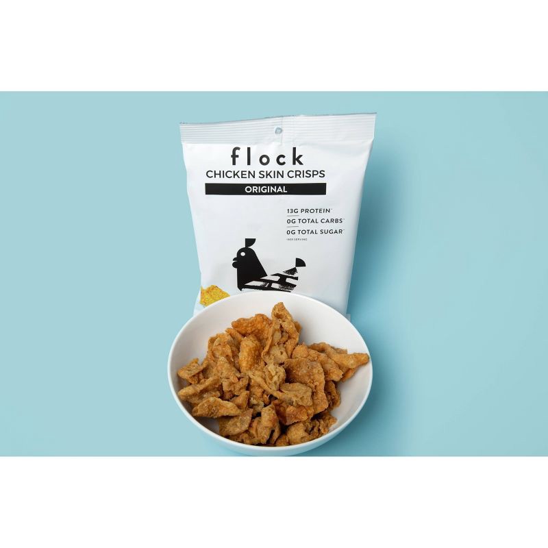 slide 4 of 4, Flock Foods Flock Chicken Skin Crisps Original - 2.5oz, 2.5 oz