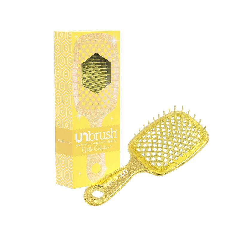 slide 2 of 5, UNbrush Detangler Hair Brush - Glitter Amber, 1 ct