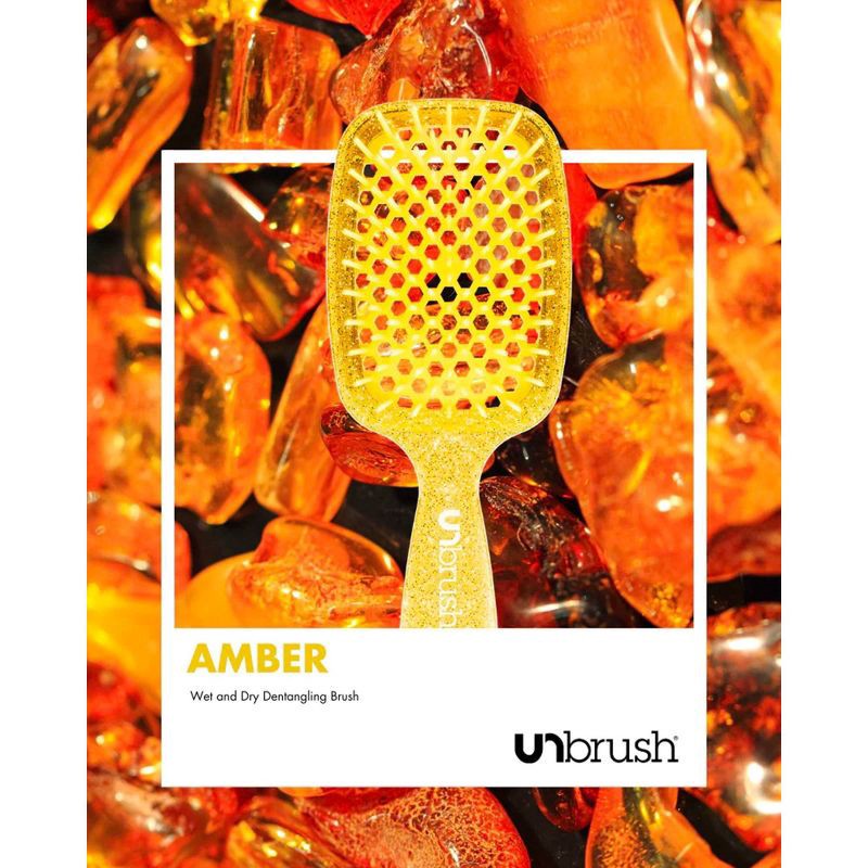 slide 4 of 5, UNbrush Detangler Hair Brush - Glitter Amber, 1 ct