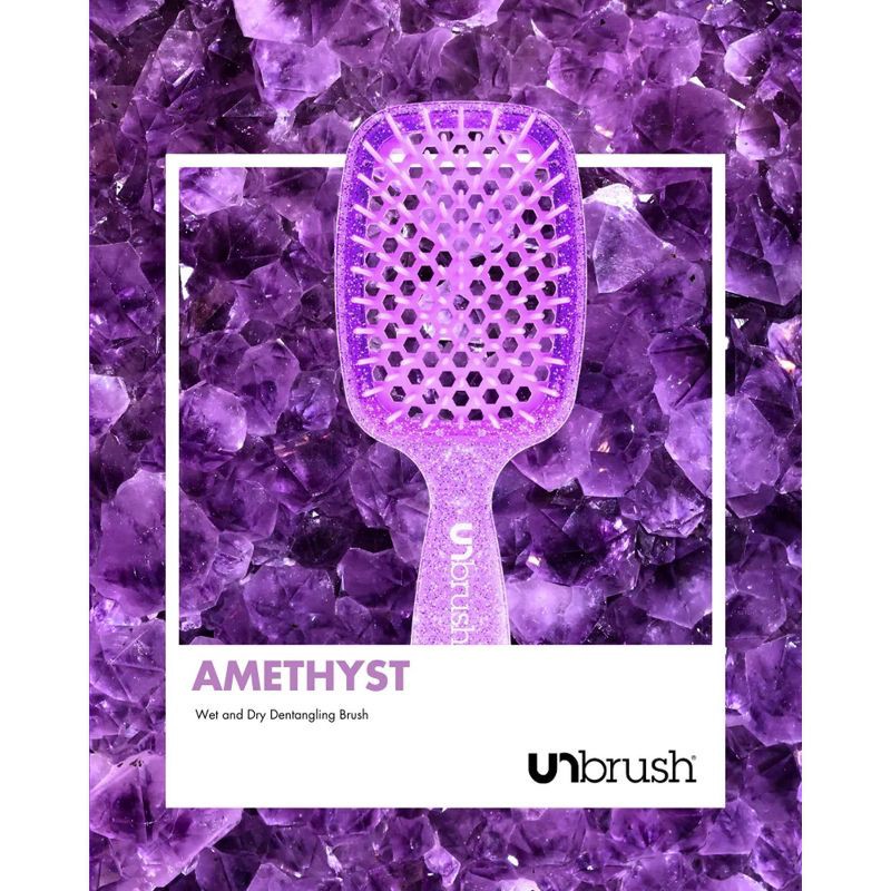 slide 4 of 5, UNbrush Detangler Hair Brush - Glitter Amethyst, 1 ct