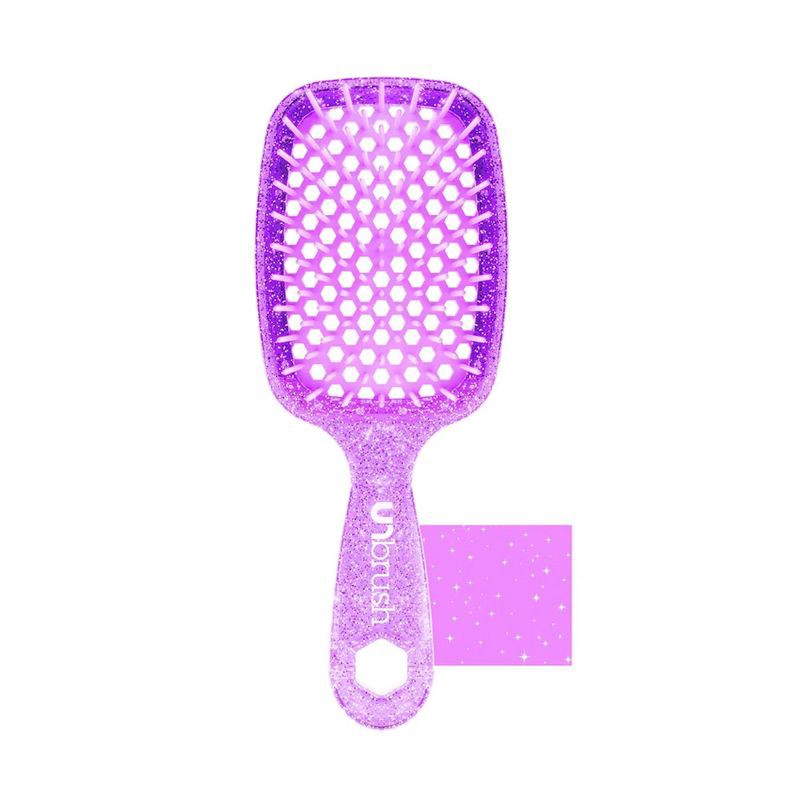 slide 1 of 5, UNbrush Detangler Hair Brush - Glitter Amethyst, 1 ct