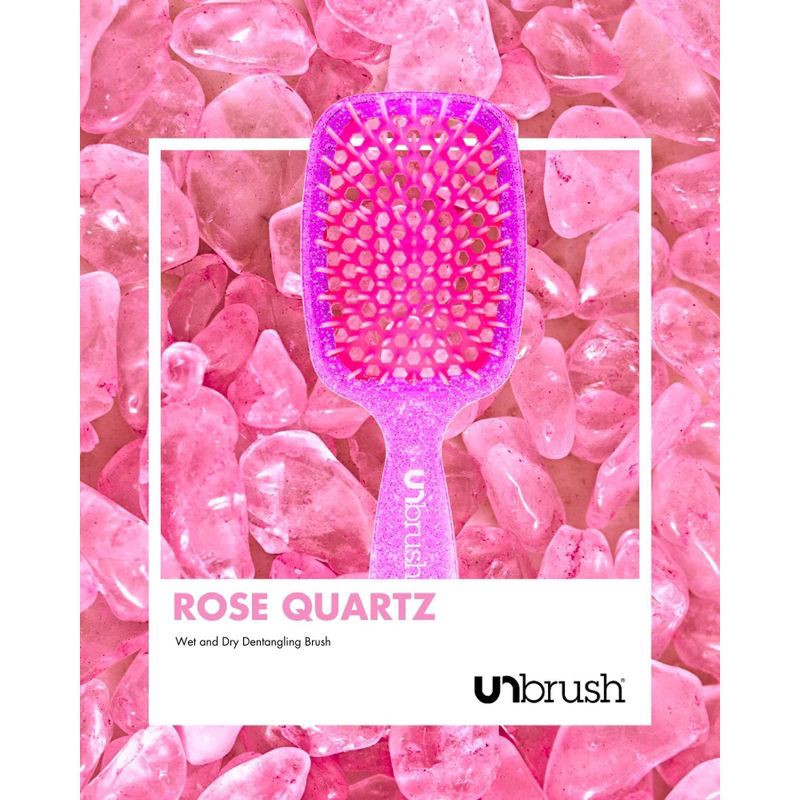 slide 4 of 5, UNbrush Detangler Hair Brush - Glitter Rose Quartz, 1 ct