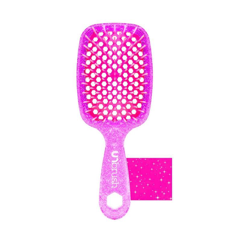 slide 1 of 5, UNbrush Detangler Hair Brush - Glitter Rose Quartz, 1 ct