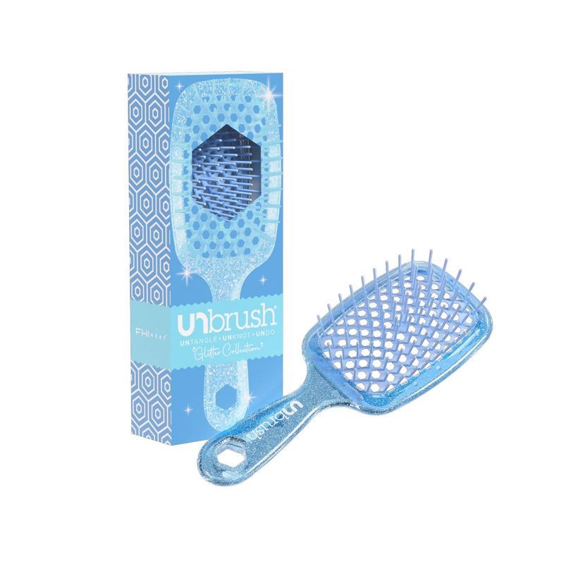 slide 2 of 5, UNbrush Detangler Hair Brush - Glitter Sapphire, 1 ct