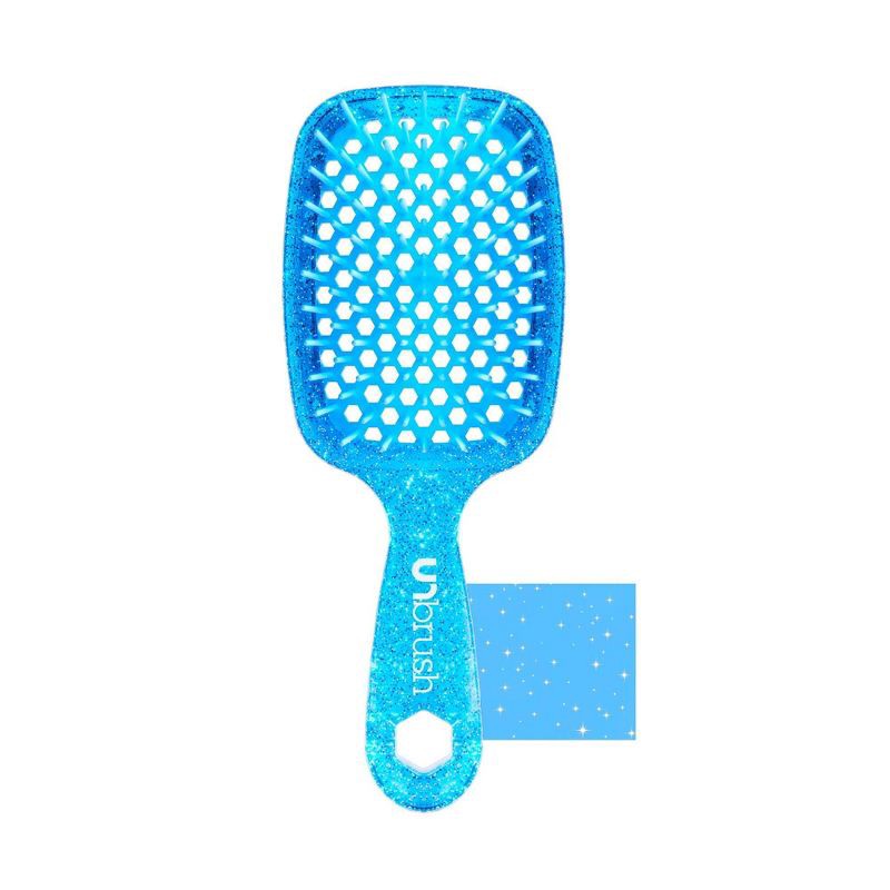 slide 1 of 5, UNbrush Detangler Hair Brush - Glitter Sapphire, 1 ct