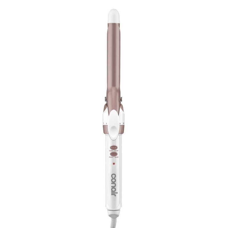 slide 1 of 8, Conair Double Ceramic 3/4" Curling Iron: For All Hair Types, 30 Heat Settings, Maximum 400°F, 30-Second Heating Time, 1 ct