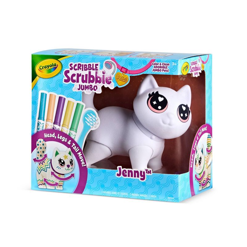 slide 2 of 7, Crayola Scribble Scrubbie Jumbo Pet Cat- Jenny: Drawing & Coloring Kit, Markers, Christmas, Ages 3+, 1 ct