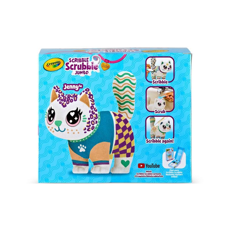 slide 5 of 7, Crayola Scribble Scrubbie Jumbo Pet Cat- Jenny: Drawing & Coloring Kit, Markers, Christmas, Ages 3+, 1 ct