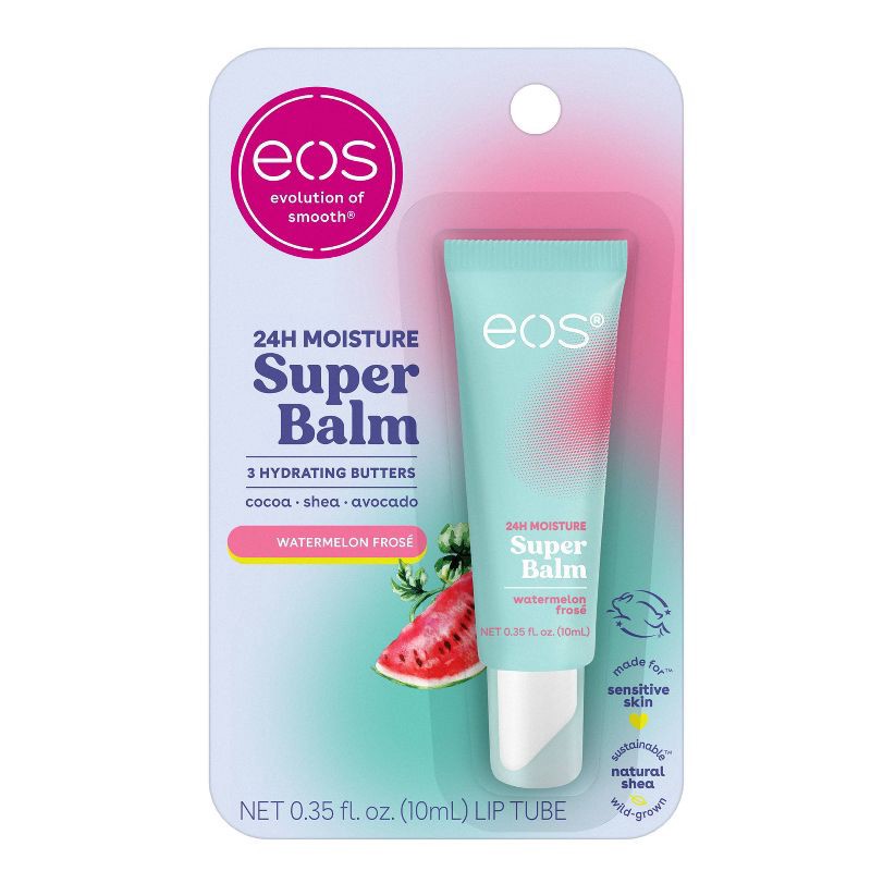 slide 1 of 7, eos 24H Moisture Super Balm - Watermelon Frosé - 0.35 fl oz, 0.35 fl oz