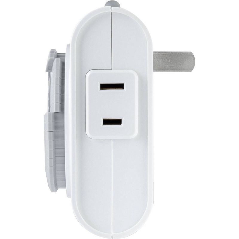 slide 2 of 7, General Electric GE Indoor Mechanical Timer 24hr 2-Polarized Outlet Big Button White: Push Button, No Assembly, 1-Year Warranty, PET Material, 1 ct