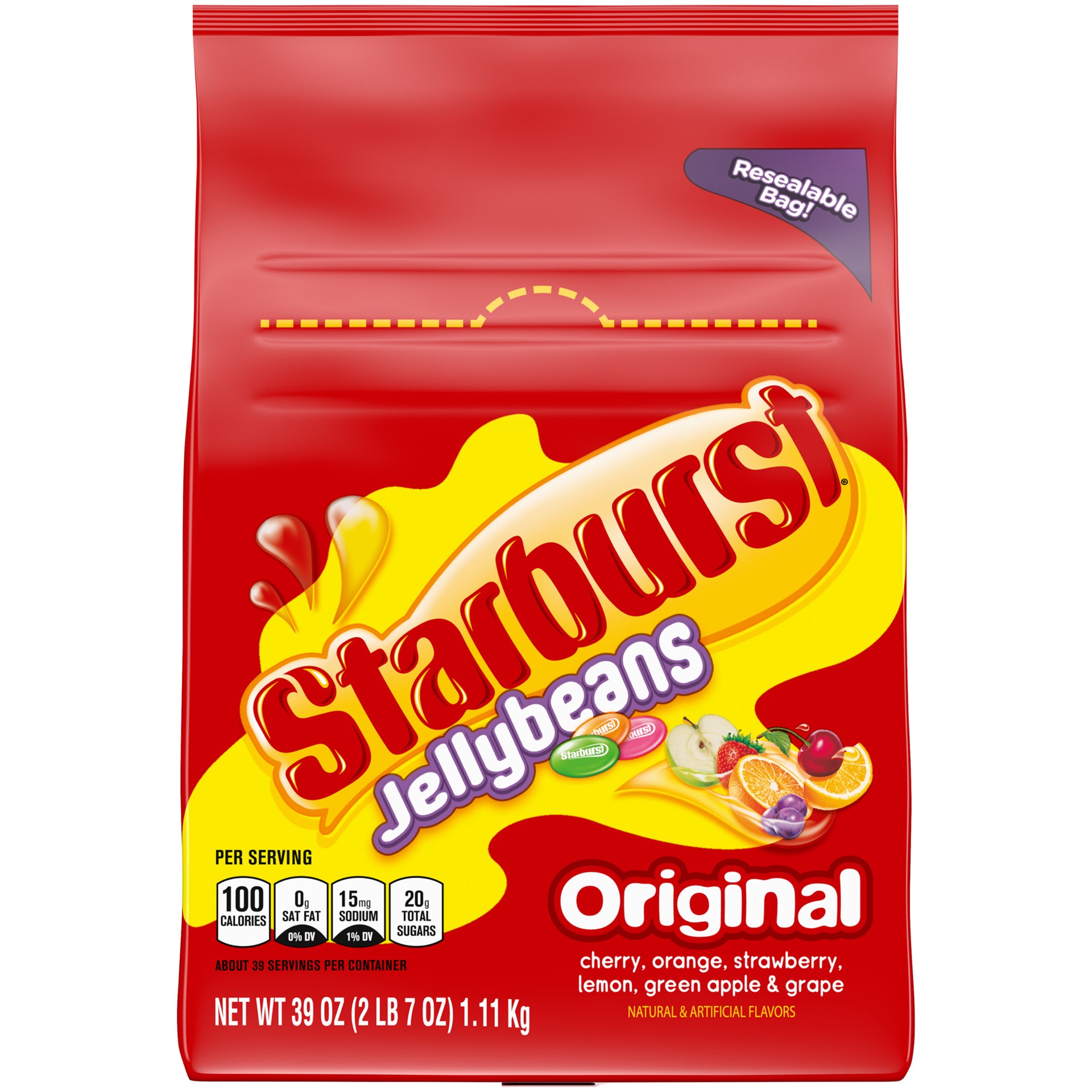 slide 1 of 5, Starburst Original Jelly Beans  Chewy Easter Candy Bag, 39 oz Bag, 39 oz