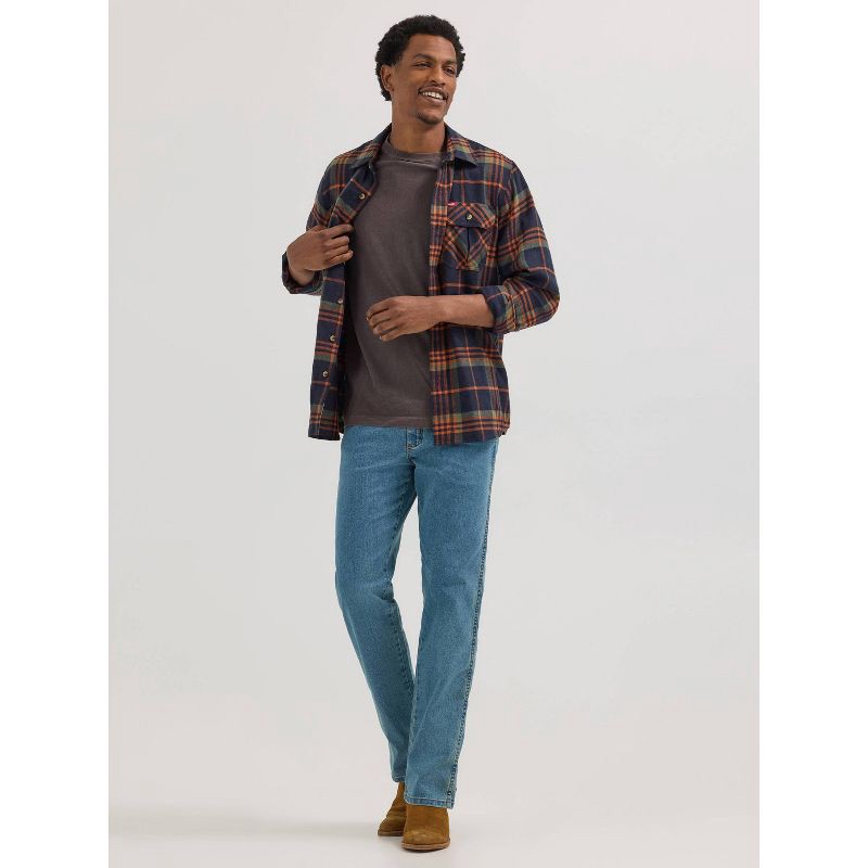 slide 4 of 7, Wrangler Men's Relaxed Fit Straight Jeans - Light Wash 32x32: Midweight Denim, Mid Rise, Stretch, Machine Washable, 1 ct