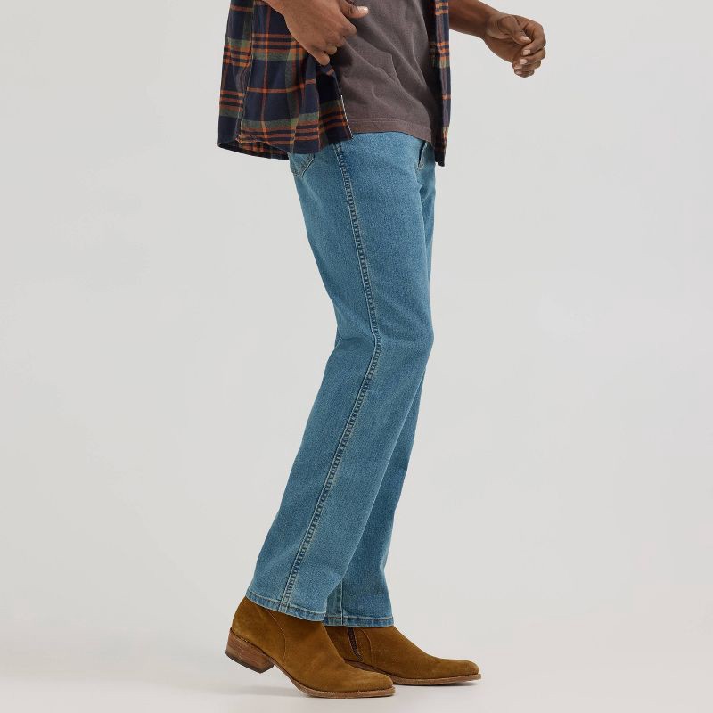 slide 4 of 7, Wrangler Men's Relaxed Fit Straight Jeans - Light Wash 34x32: Midweight Denim, Stretch, 34" Waist, 32" Inseam, 1 ct