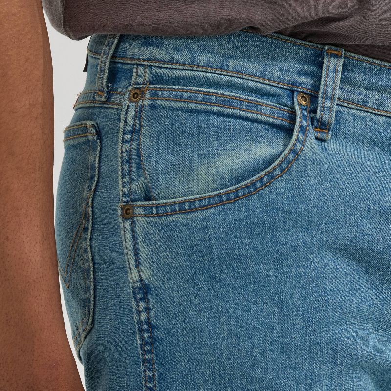slide 5 of 7, Wrangler Men's Relaxed Fit Straight Jeans - Light Wash 34x32: Midweight Denim, Stretch, 34" Waist, 32" Inseam, 1 ct