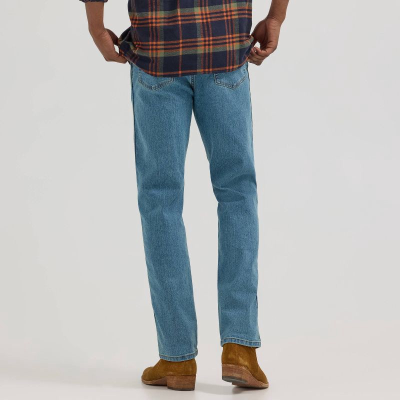slide 2 of 7, Wrangler Men's Relaxed Fit Straight Jeans - Light Wash 40x30: Midweight Denim, Stretch, Mid Rise, 1 ct