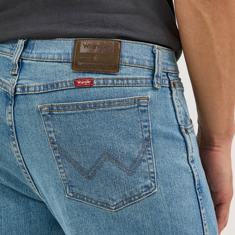 slide 13 of 13, Wrangler Men's Relaxed Fit Straight Jeans - Light Wash 42x30: Midweight Denim, Stretch, 42" Waist, 30" Inseam, 1 ct