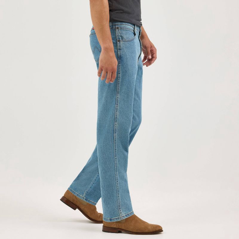 slide 9 of 13, Wrangler Men's Relaxed Fit Straight Jeans - Light Wash 42x30: Midweight Denim, Stretch, 42" Waist, 30" Inseam, 1 ct